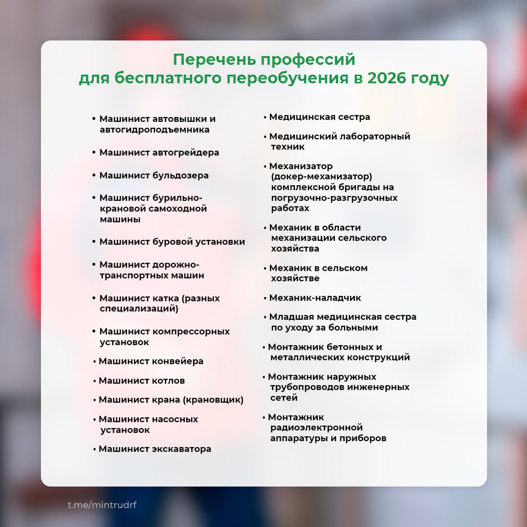 Бесплатное переобучение по нацпроекту «Кадры» - 2026 На какие профессии можно пойти учиться? Бесплатное переобучение по нацпроекту «Кадры» - 2026 На какие профессии можно пойти учиться?