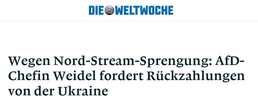 Германия выставляет Киеву первый политический счёт: лидер оппозиции потребовала полной компенсации за теракт против «Северных потоков»