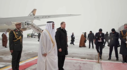 Президент ОАЭ Мухаммед бен Заид Аль Нахайян прибыл в Москву для переговоров с Владимиром Путиным
