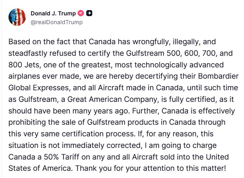 ����� ������, ��� ��������� ������� ������������ ���� ��������� ��������, � ��� ����� Bombardier Global Express