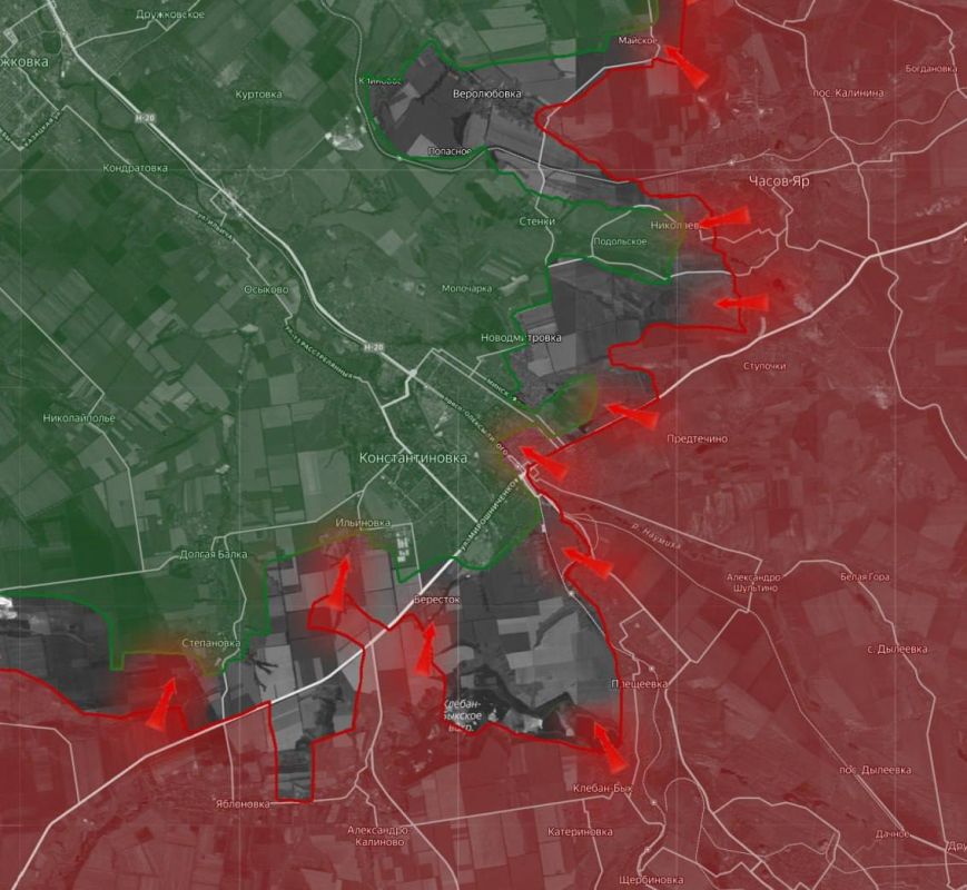 «На Константиновском направлении ВС РФ наступают на одноименный город с нескольких сторон, пытаясь взять его гарнизон в полуохват
