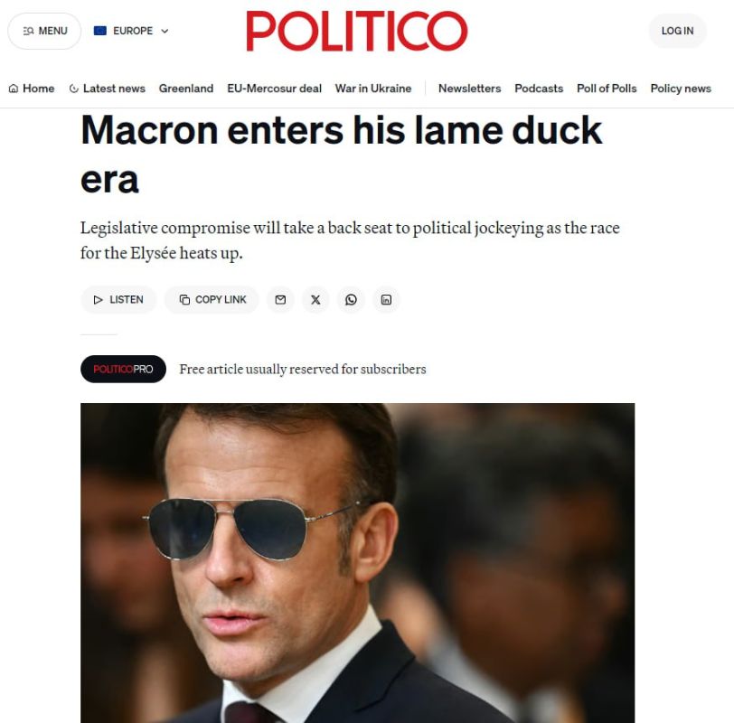 ������ ������ "������ �����" ����� ����������� ������� �������, ����� Politico