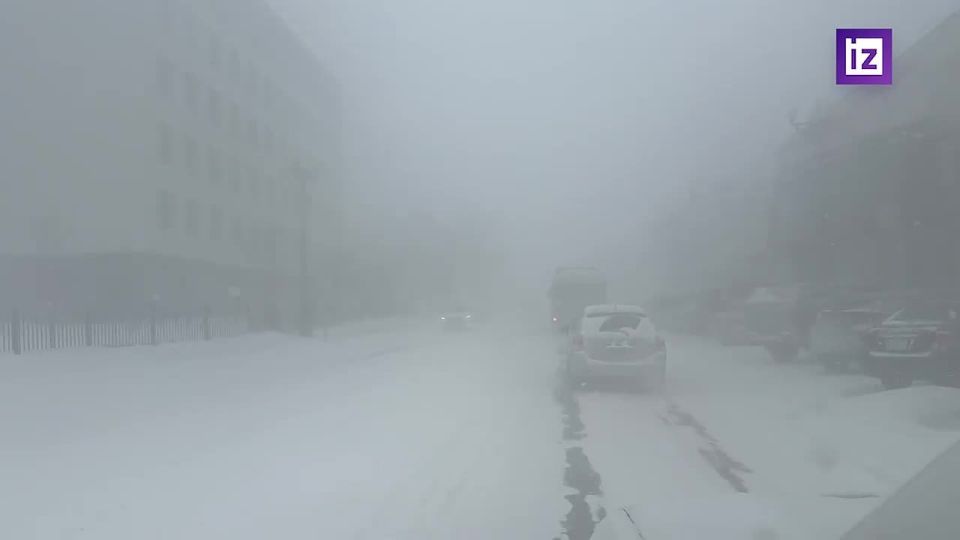 Метель и вьюга накрыли Сахалинскую область: снег заметает дороги, тротуары и крыши домов