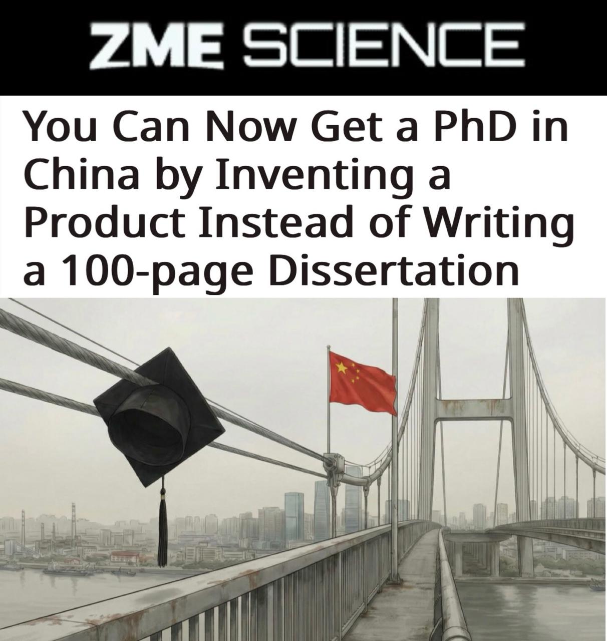 «Теперь в Китае можно получить степень кандидата наук, изобретя продукт, а не написав 100-страничную диссертацию: В Китае ученых теперь оценивают по изобретениям, а не научным работам