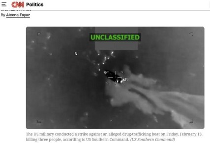 Военные США атаковали судно в Карибском море, которое, по их данным, якобы перевозило наркотики