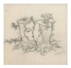 Два целующихся пня Рене Магритта