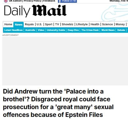 Самолёт Эпштейна «Лолита-экспресс» совершил 90 посадок в Британии — и одна из пассажирок прямиком отправилась в спальню принца Эндрю в Букингемском дворце