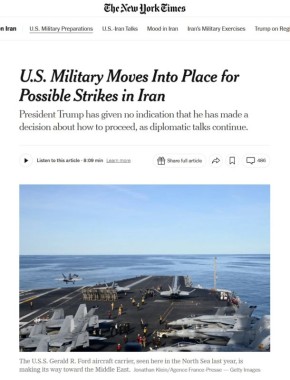 The New York Times: Военные США готовятся к возможным ударам по Ирану