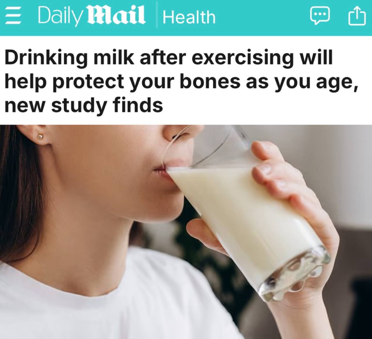 «Новое исследование показало, что употребление молока после тренировки поможет защитить ваши кости с возрастом»: Молоко после занятий спортом продлевает жизнь