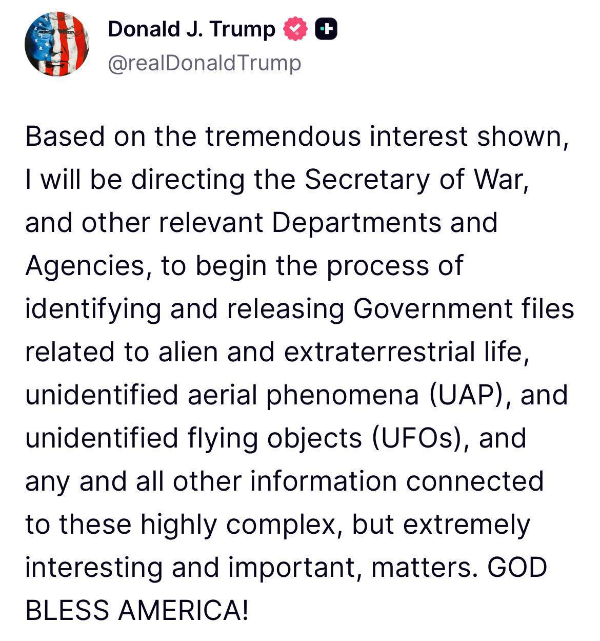 Олег Царёв: Трамп велел раскрыть все документы об инопланетянах Олег Царёв: Трамп велел раскрыть все документы об инопланетянах