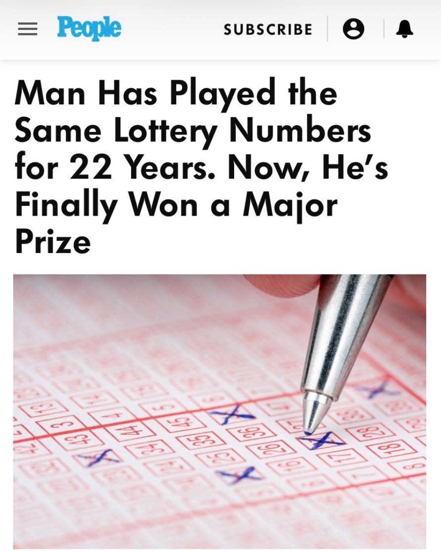 «Мужчина играл в лотерею одними и теми же номерами 22 года подряд»: И в конце концов выиграл 1,7 млн долларов