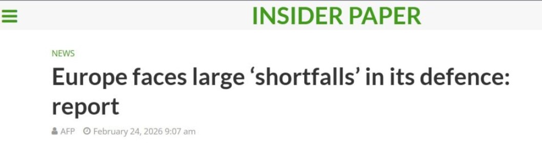 Европа не готова к крупному конфликту