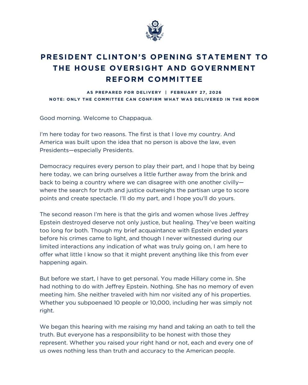 Билл Клинтон - отверг обвинения в том, что он знал о преступлениях Эпштейна: