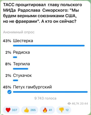 Александр Коц: 45 процентов подписчиков назвали бы Сикорского «петухом гамбургским»