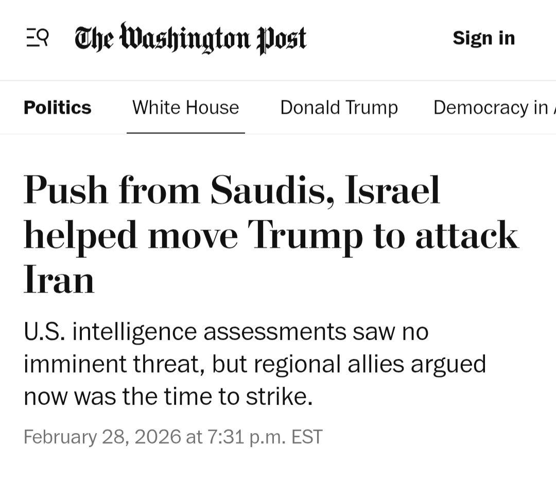 The Washington Post: Давление со стороны Саудовской Аравии и Израиля подтолкнуло Трампа к атаке на Иран