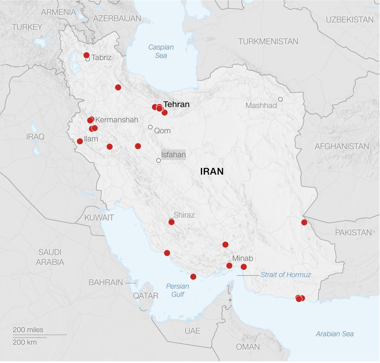 CNN опубликовал карту взаимных ударов Ирана, США и Израиля на Ближнем Востоке CNN опубликовал карту взаимных ударов Ирана, США и Израиля на Ближнем Востоке