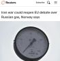 «Война с Ираном может вновь разжечь в ЕС дискуссию о российском газе, заявил министр Норвегии»: Обнаружившие, что остались без газа, европейцы уже не так сурово смотрят на Россию
