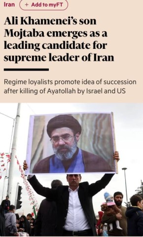 Financial Times: В Иране ищут нового лидера — среди кандидатов сын убитого Хаменеи и внук Хомейни