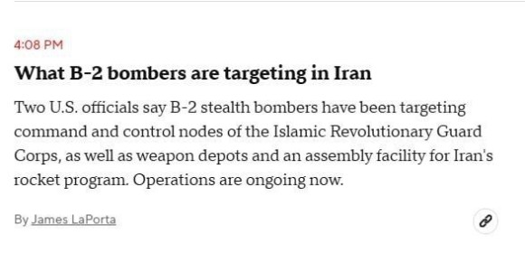 CBS News, �� ������� �� ������������ ���������� ��������, ��� �����-��������������� B-2 ������� ����� �� ������� ���������� � �������� ������� ������� ��������� ���������, ������� ������ � ������� �� ������ �����