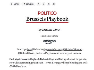 Politico: ������ ��� ��� ����� ����� ������ �������� ��-�� ������������ � ��������������