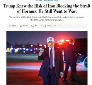 The Wall Street Journal: Трамп знал о риске того, что Иран заблокирует Ормузский пролив, но всё равно пошёл на войну