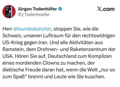 Экс-член Бундестага Тоденхефер - обратился к канцлеру Мерцу: