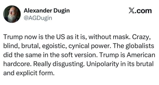 Александр Дугин:. Трамп сейчас представляет настоящую сущность США, без маски