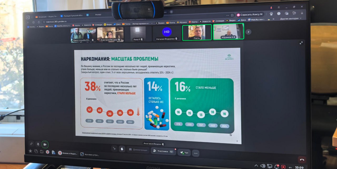 Представители общественного совета при УМВД России по Тульской области приняли участие в круглом столе по методам борьбы с наркоугрозой в молодежной среде